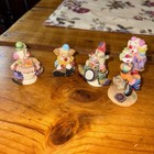 Set of 4Vtg Ceramic Clown Figurines Band Musical Instruments.