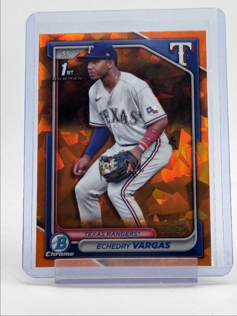 ECHEDRY VARGAS 2024 BOWMAN CHROME 1ST SAPPHIRE ORANGE /25 Q3855