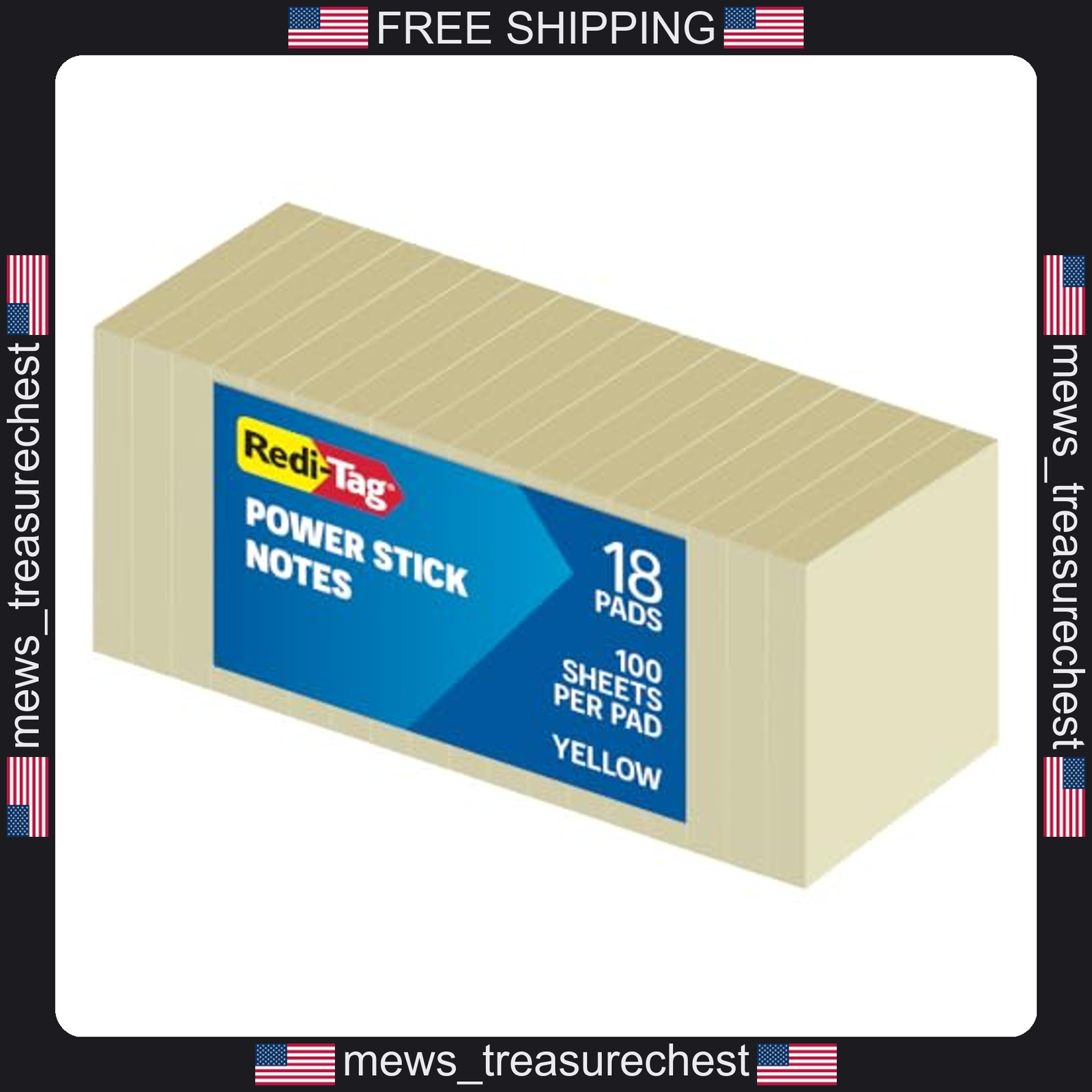 Sticky Notes 3x3 inch Yellow 18 Pack Recyclable Paper Office School Home