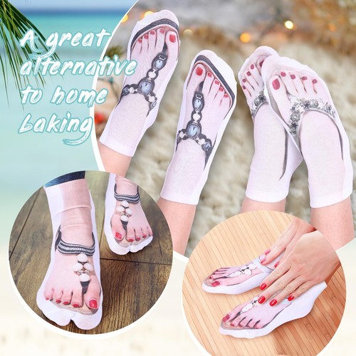 20 Pairs Flip Flops Socks for Women - Personalized Ankle Socks With Manicure ... - Picture 4 of 5