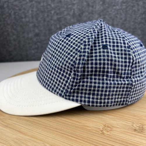 Vintage 1990's Yale Bulldogs Hat Cap Strapback Texace Blue Checkered Made in USA - Picture 6 of 13