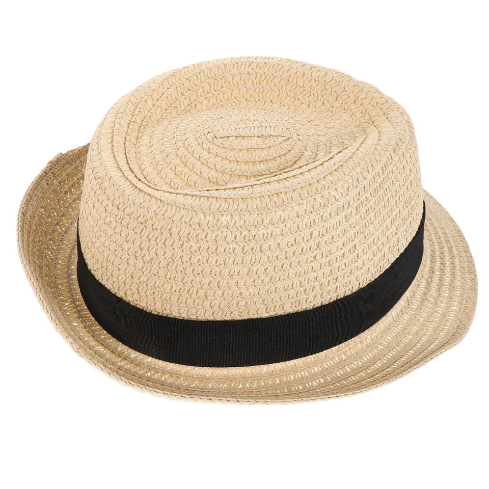 Chapeau De Paille Pour Tout-petit Soleil Bébé Garçon Plage Des Filles - Photo 2/4