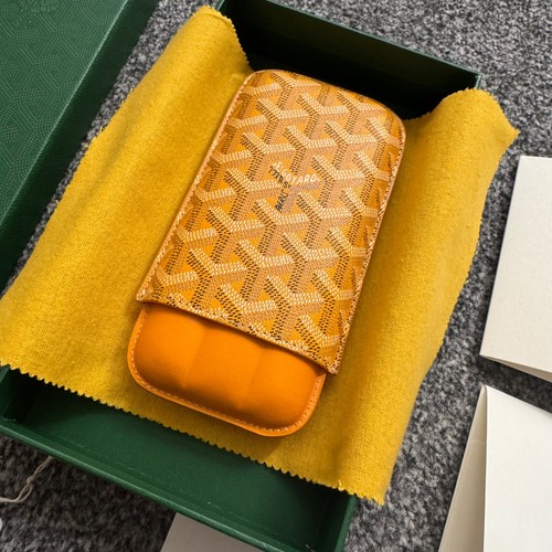 Goyard Churchill 3C Gelb Original Zigarrenetui Cigar Case mit Box Fullset Echt! - Bild 2 von 7