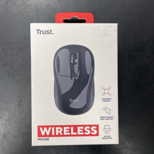 Trust Compact Wireless Mouse - Black - 800-1600 DPI - Brand New