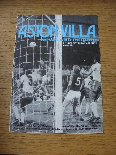 12/08/1978 Aston Villa v NEC Nijmegen [Friendly] (Folded, Writing On Front). No - Picture 1 of 1