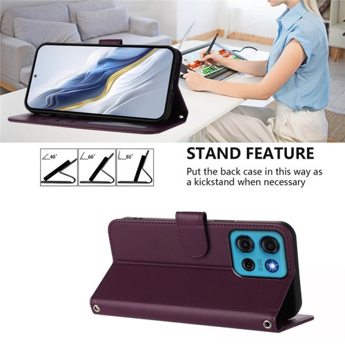 For Motorola G85 G75 G55 G84 G54 G34 Edge 60 50 Flip Leather Case Wallet Cover - Picture 5 of 119