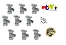 Plumbing Lot Pack 9 pcs 1/4 Turn Brass Angle Stop Valve 3/8" OD x 5/8" LEAD FREE