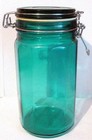 Wire Bale Jar - Emerald Green - 8" - 36 Ounces with NEW Seal - 12 Sided