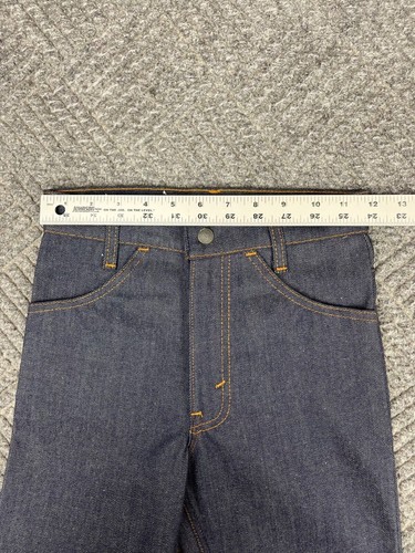 Vintage 70s Levis Husky Bell Bottom Hardware Jeans Boys 24x27 Dark Wash NOS - Picture 8 of 16