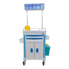 1 PC ABS Anesthesia Cart with Deluxe Accessory Package Drawer Pharmacy Medical