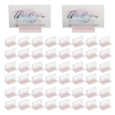 2 x 1.6 Inch Adhesive Base Sign Holder 100 Pcs Mini Sneeze Guard Holder Acryl...