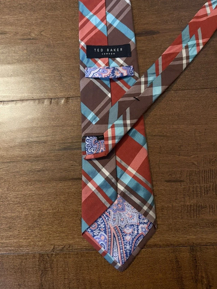 Corbata Ted Baker London Multicolor a Cuadros Hecha en EE. UU. Algodón Seda Para Hombre Foto 2 de 2
