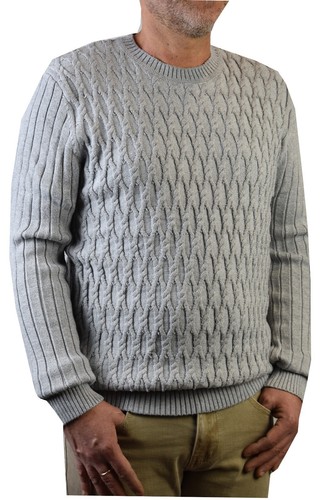 Maglione uomo Invernale Maglioncino a Trecce Maglia Slim Fit Elasticizzato nero - Picture 18 of 28