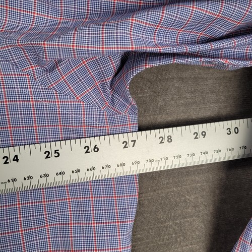 Lauren Ralph Lauren Non Iron Blue Purple Plaid Mens Button Shirt Size 18 34/35 - Picture 7 of 12