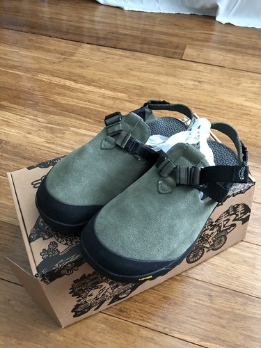 Bedrock Mountain Clog Suede Leather Sandals, Sagebrush, Men's 11