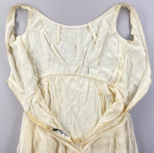 Vintage 1960’s Malcolm Starr Beaded Ivory-Crème Silk Dress Union Made (621 12) - Picture 15 of 20