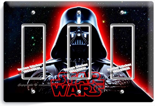 DARTH VADER RED GLOW STAR WARS DARK FORCE LIGHT SWITCH OUTLET WALL PLATES DECOR - Picture 21 of 31