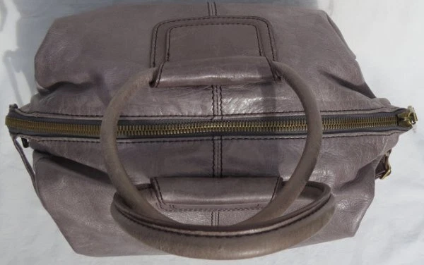 $348 HOBO Gray Soft Polished Leather Top Handles SHEILA Purse Tote Bag Large - Image 3 of 4