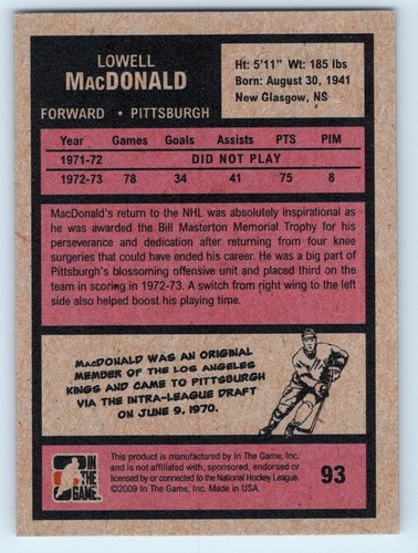 2009-10 ITG 1972 THE YEAR IN HOCKEY - Take Your Pick! - Picture 129 of 267
