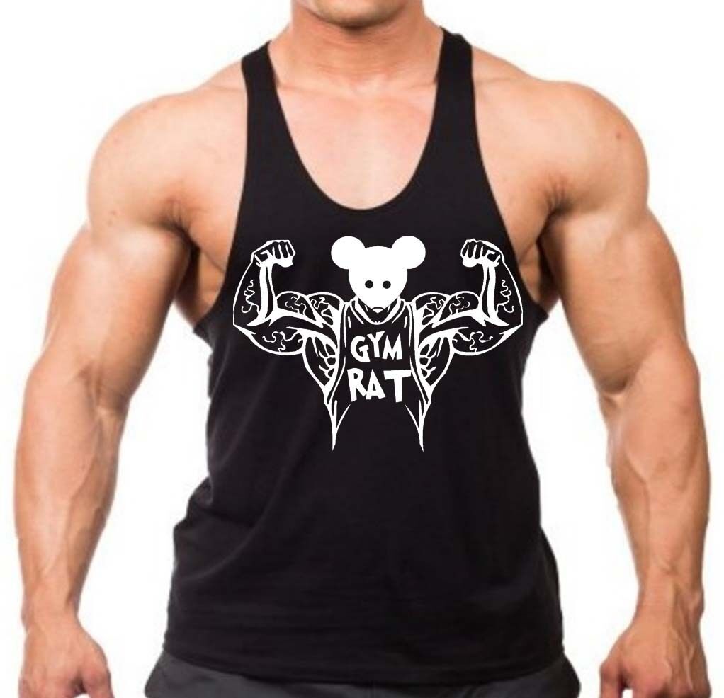 New Funny Gym Rat Stringer Bodybuilding Vest Tank Top Muscle Gym