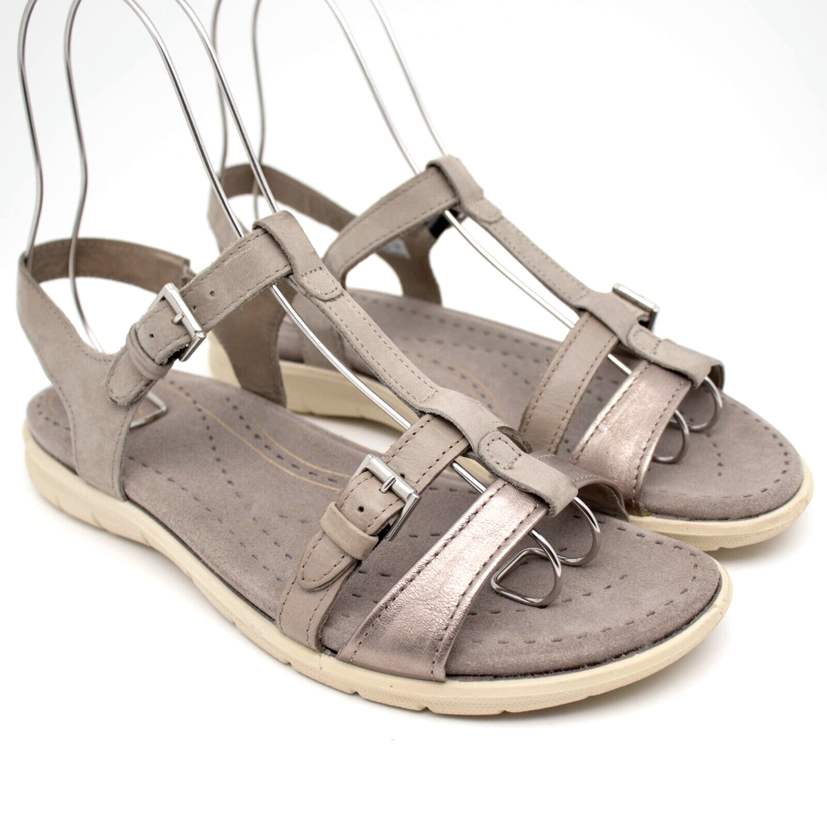 Ecco Babett Ecco Silver Sandals Ecco Women's Babett Tie Walking