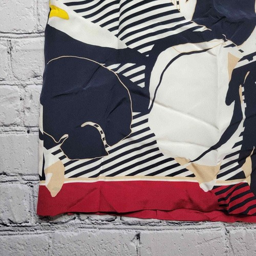 Worth 100% Silk Black White Red Hawaiian Tropical Print Straight Skirt Size 6 - Picture 6 of 13