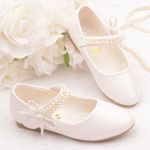 Baby Girls Faux Leather PU Flat Bottom Party Shoes Mary Jane Kids Wedding Prom K - Picture 28 of 41