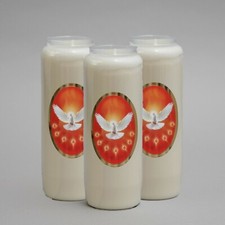3 x Holy Spirit  9 day candle, Religious, Devotional, Grave light, Church