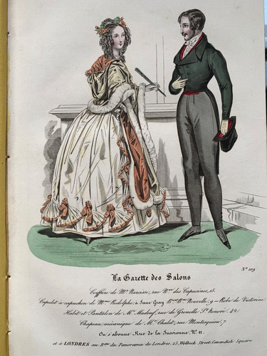 Exceptional Antique 1837 Fashion book L'ESTAFETTE DES MODES w 35 sewing patterns - Picture 12 of 24