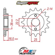 Supersprox Front Sprocket 14T for Ducati 1100 HYPERMOTARD 2009 >520