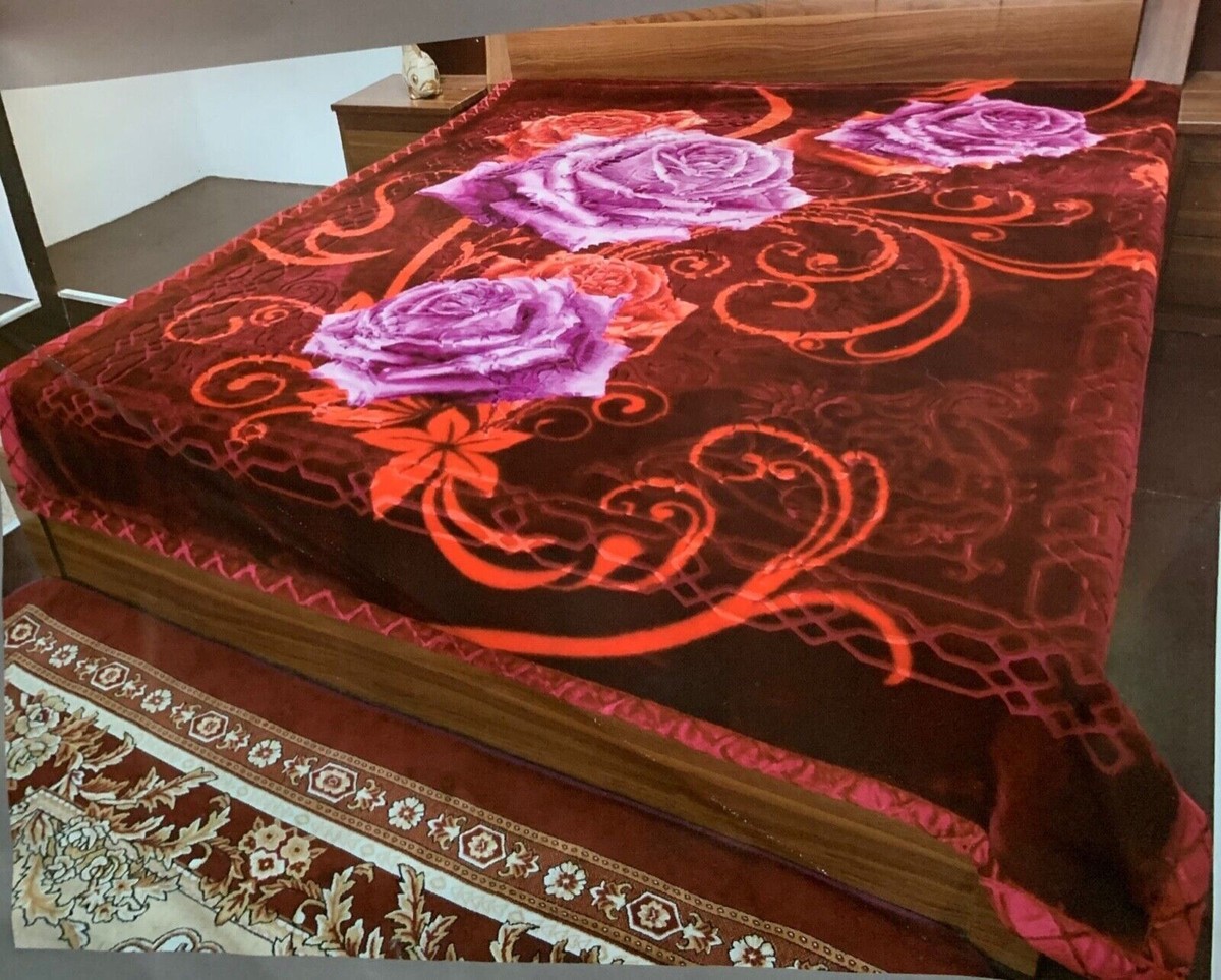 2 Ply Heavy Blanket Thick Warm Soft Bed throw Double Sided 200 cm X 240 cm