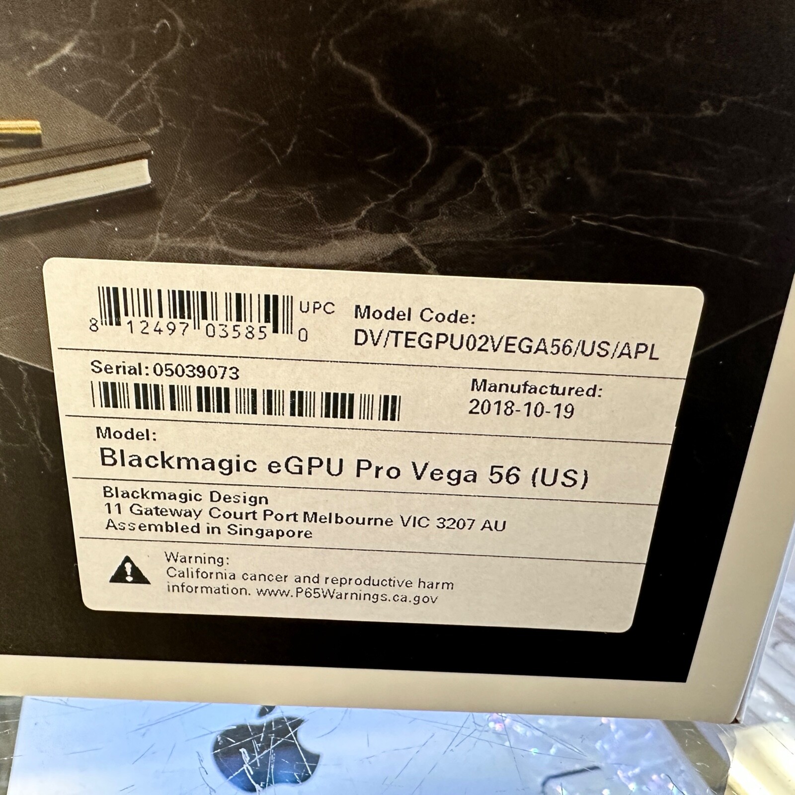 Blackmagic eGPU Radeon Pro Vega 56 8GB VRAM Thunderbolt 3 | eBay