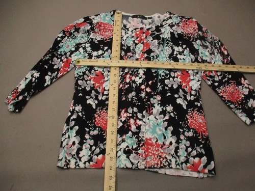 NWT GNW Size L Womens Multicolor Cotton Blend Round Neck Button Up Top 1Bl8 - Picture 6 of 12