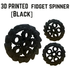 3D Printed Fidget Spinner OR Circle Toy For Stress Relief Toys Gift [BLACK]