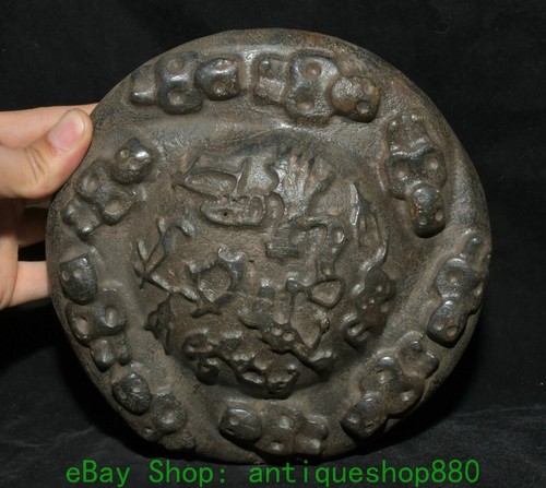 Statue OVNI personne personne primitive météorite culture Hongshan 20 cm haute qualité (aimant noir)