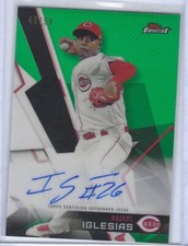 RAISEL IGLESIAS 2018 TOPPS FINEST GREEN REFRACTOR ON CARD AUTO #d /99