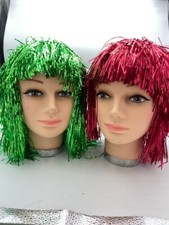 Wigs Mylar tinsel wigs Green, Red, Silver, Gold,Metallic economy wigs