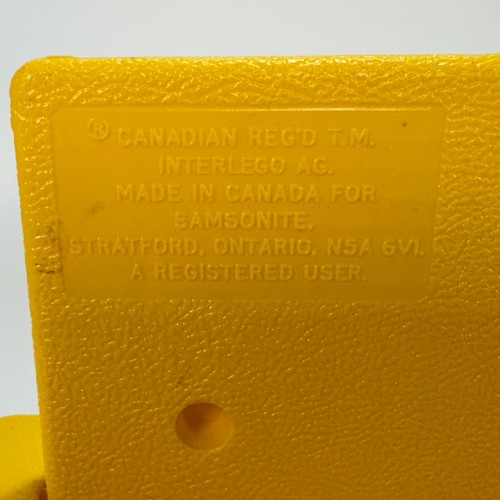 LEGO Yellow Plastic Storage Box Carry Case Canadian Samsonite RARE Vintage - Foto 7 di 20
