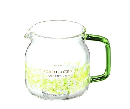 STARBUCKS Corea 2019 Flower vidrio espumoso servidor + vidrio + juego de llavero - Imagen 7 de 9