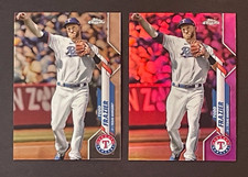 2020 Topps Chrome Todd Frazier Pink Refractor plus base chrome #U25 in NM cond.