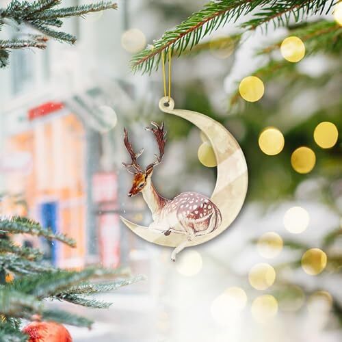 Christmas Tree Decorations, Acrylic Animal Christmas Decorations, Pendants Deer - Picture 2 of 7