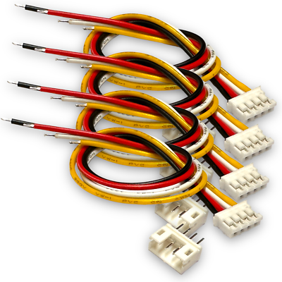 Pzsmocn JST HY 2.0mm Stecker Set - 10x 4-polig Mit 20cm Silikonkabeln