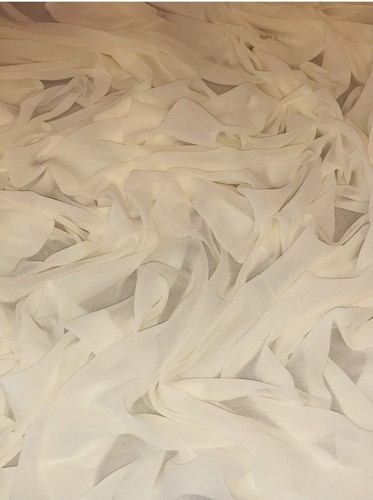 Elegant Soft Moss Crepe Georgette Chiffon Fabric 58”Wide Sheer Dress Scarves - Picture 6 of 39