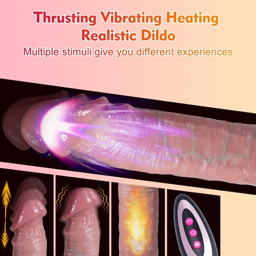 Telescopic Realistic Thrusting Dildo Vibrator Sex Toys for Women Remote Control - Picture 2 of 7