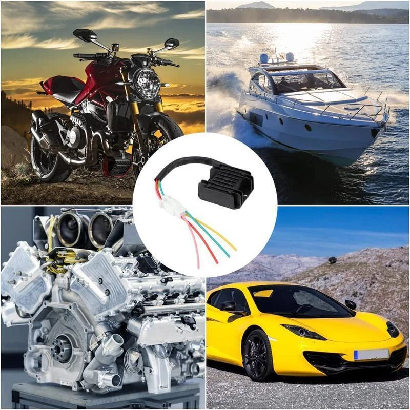 12V Universal 4-Wire Voltage Regulator Rectifier For Motorcycle Scooter ATV Boat Foto 2 de 4