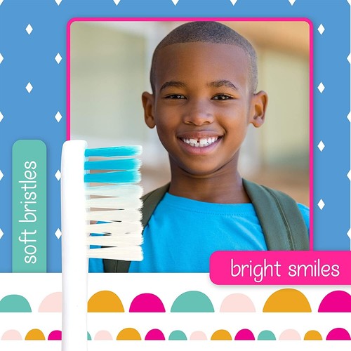 Kids Toothbrush Extra Soft,Easy Grip for Toddlers|Children Size 8CT-Ages 3+-2PK - Picture 6 of 7