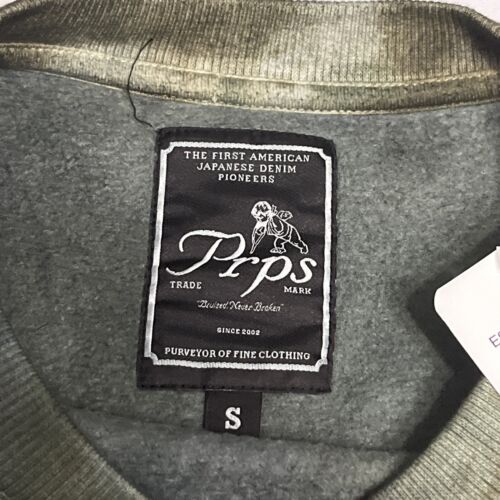Nuova felpa PRPS uomo S Crewneck Earth Tone cravatta logo manica lunga $178 - Foto 8 di 12