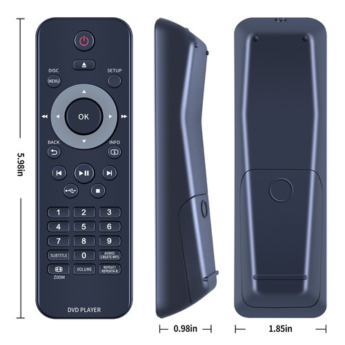 Remote Control For Philips DVP3520K DVP3560K DVP3962 DVP3980 DVP3982 DVD Player - Picture 3 of 6