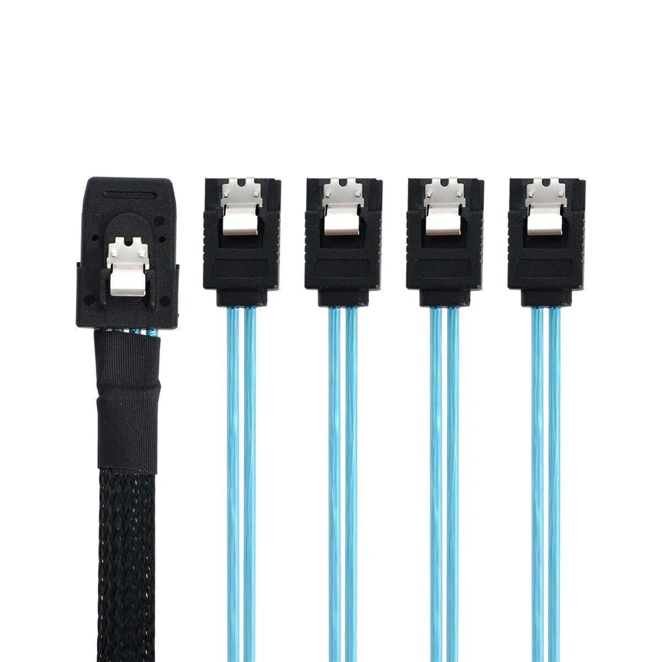 CY Internal Mini SAS SFF-8087Host to 7pin 4 SATA Target Hard Disk 6Gbps Cable - Image 3 of 4