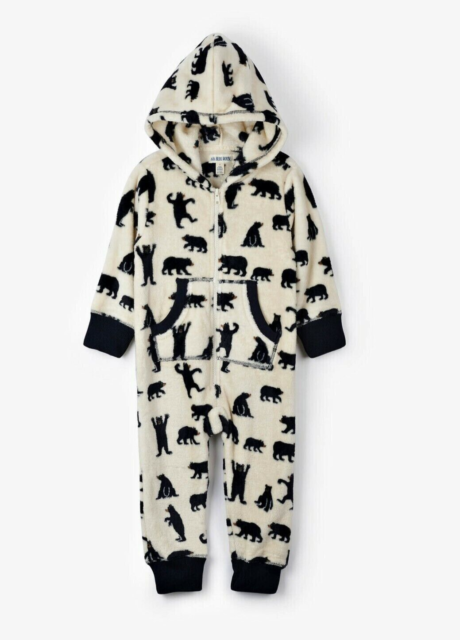 Hatley Baby Fleece Jumpsuit Hooded All-In-One Romper Black Bear 18-24 Month Hatley Baby Fleece Jumpsuit Hooded All-In-One Romper Black Bear 18-24 Month